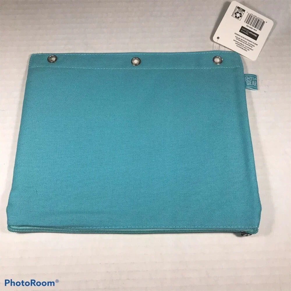 Pen and Gear Canvas Binder Pouch “Believe and Achieve” Blue 11” X 9” New